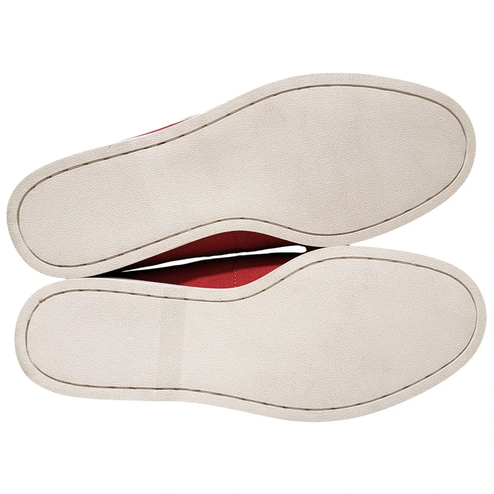 Club Room Men Elliot 2-Eye Casual Boat Shoes Size US 10M Red Faux Leather